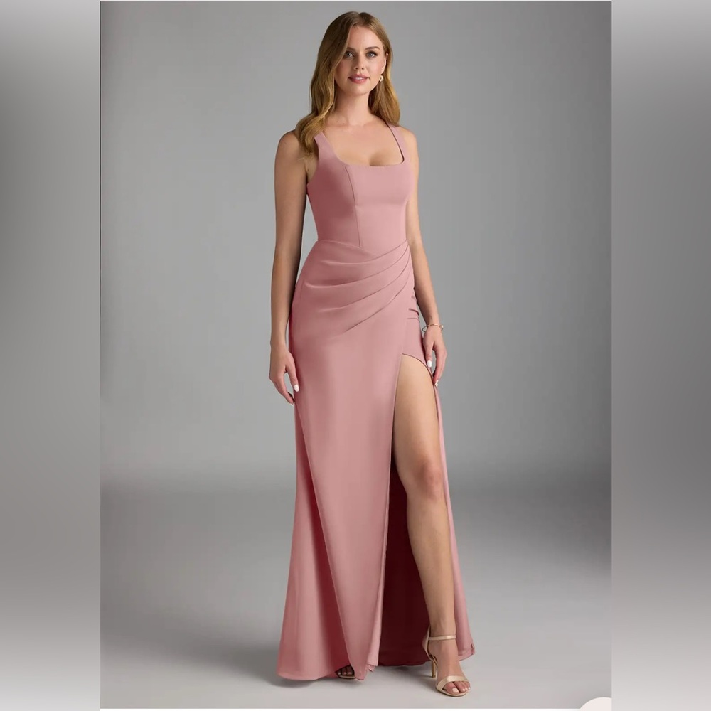 Azazie Mero Elegant Dusty Rose Bridesmaid Dress A16